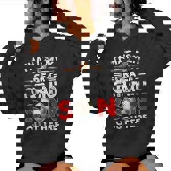 Vintage That's My Great Grandson Out There Baseball Womens Women Hoodie - Thegiftio UK