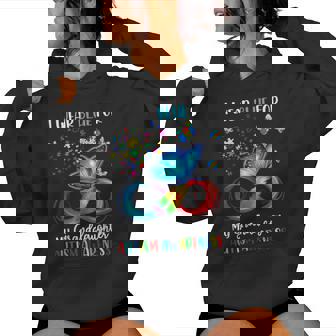 I Wear Blue For My Granddaughter Autism Grandma Butterfly Women Hoodie | Mazezy