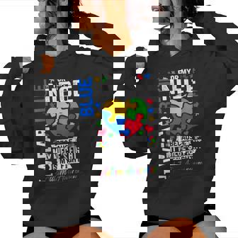 I Wear Blue For My Niece Autism Awareness Day Aunt Uncle Women Hoodie - Thegiftio