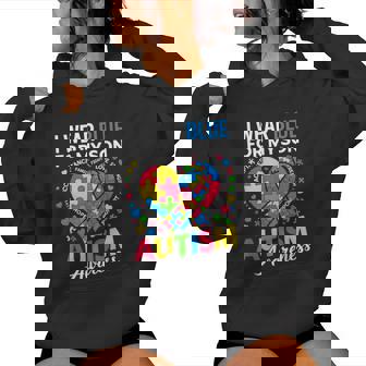I Wear Blue For My Son Autism Awareness For Autism Mom Women Hoodie | Mazezy
