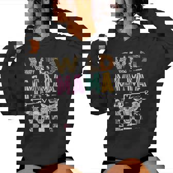 Wild Mama Zoo Theme Birthday Safari Jungle Fiesta A Juego Sudadera con capucha para mujer - Regaloses