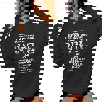 Wine And Crosswords Puzzles Women Crossword Puzzle Women's Hoodie - Monsterry