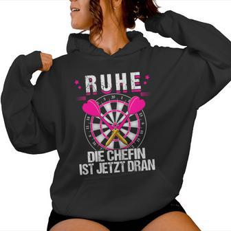 Women's Rest Die Chefin Ist Jetzt Dran Darts Dartter Women's Dart Kapuzenpullover für Damen - Geschenkecke