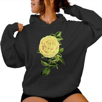 Yellow Rose Vintage Botanical Floral Flower Women Hoodie - Thegiftio UK