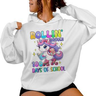 100 Days Of School Unicorn Girls 100Th Day 100 Days Smarter Women Hoodie - Thegiftio UK