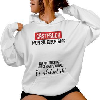 30Th Birthday Party Guest Book Man Woman Decoration Kapuzenpullover für Damen - Geschenkecke