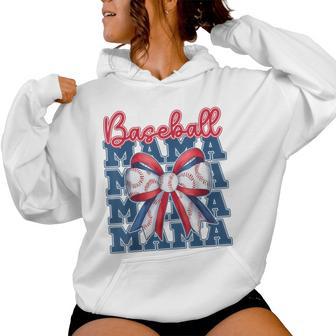 Baseball Mama Coquette Bow Sport Mom Women Hoodie - Thegiftio UK
