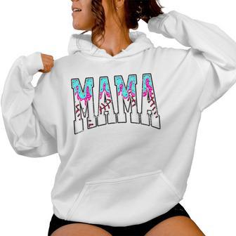 Baseball Mama Ice Cream Drip With Sprinkles Baseball Mom Women Hoodie - Thegiftio UK