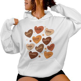 Celebrating Black History With Educated Leader Hearts Women Women Hoodie - Thegiftio UK