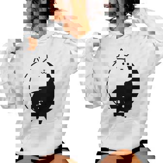 Chat Mignon Yin Yang Yoga Zen Kitty Noir Et Blanc Sweat à capuche femme - Cadeauxyz
