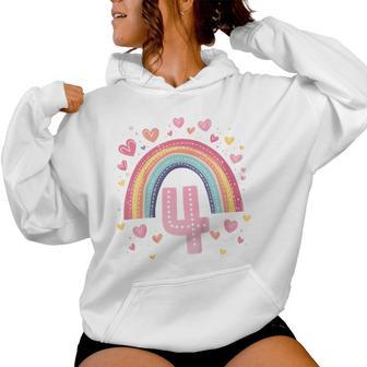 Children's Birthday 4 Girls Rainbow Fairy Four 4 Years Kapuzenpullover für Damen - Geschenkecke