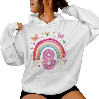 Children's Birthday 8 Girls Rainbow Fairy Eight 8 Years Kapuzenpullover für Damen - Geschenkecke