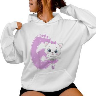 Children's Kitten Birthday Cat 6 Birthday Girls 6 Years Kapuzenpullover für Damen - Geschenkecke