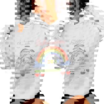 Children's Rainbow Ich Werde Große Schwester 2025 Kapuzenpullover für Damen - Geschenkecke