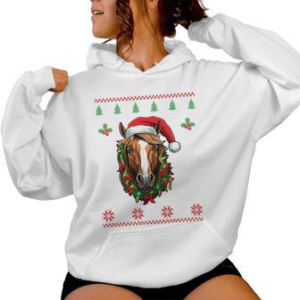 Christmas Jumper With Horse Pony For Adults And Children Kapuzenpullover für Damen - Geschenkecke