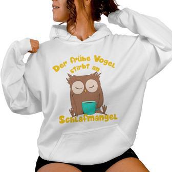 Coffee Owls Early Bird Owl Saying Kapuzenpullover für Damen - Geschenkecke