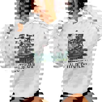 Cute But Feral Raccoon Racoon Possum Opossum For Girl Boy Women's Hoodie - Monsterry