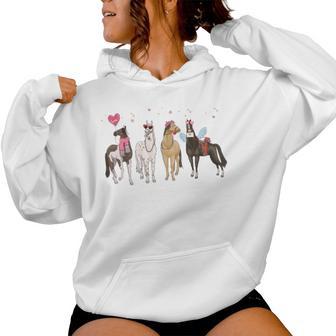 Cute Horse Valentine Valentines Day Horse For Girls Women Hoodie - Thegiftio UK