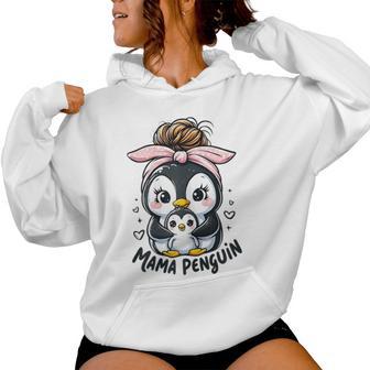 Cute Mama Penguin Family Penguin Baby Newborn Women Hoodie - Thegiftio UK