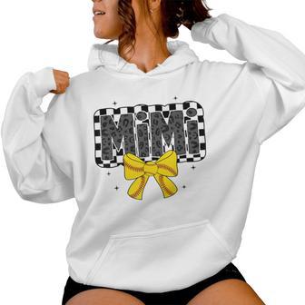 Cute Softball Mimi Ballpark Coquette Bow Grandma Women Hoodie - Thegiftio UK