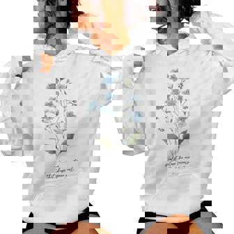 Élégant Motif Floral Bleu Et Blanc Avec Citation Inspirante Sweat à capuche femme - Cadeauxyz