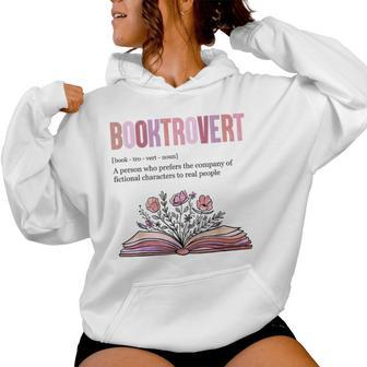 Booktrovert Definition Book Lovers Librarian Flowers Kapuzenpullover für Damen - Geschenkecke