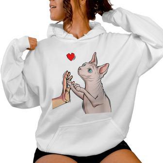 Gato Esfinge Esfinge Gato Sin Pelo Amante De Los Gatos Cuello Sudadera con capucha para mujer - Regaloses