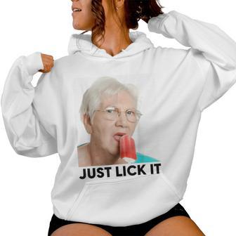 Grandma Just Lick It Grandma Licks Ice Meme Ice Lovers Summer Kapuzenpullover für Damen - Geschenkecke