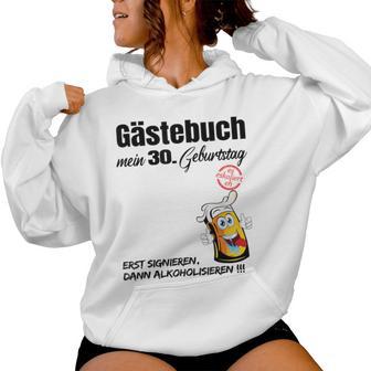 Guest Book 30Th Birthday Man Woman 30Th Birthday Decoration Kapuzenpullover für Damen - Geschenkecke