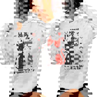 Happy Meowentine's Day Girls Cat Valentines Day Women Hoodie - Seseable