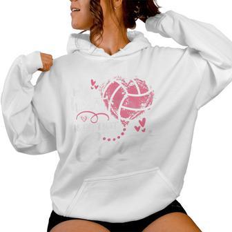 My Heart Is On That Court Volleyball Heart Mother's Day Women Hoodie - Thegiftio UK