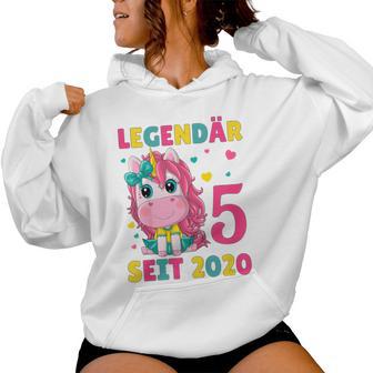 Kinder 5 Geburtstag Einhorn Mädchen 5 Jahre Alt Geburtstag Kapuzenpullover für Damen - Geschenkecke