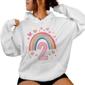 Kinder Geburtstag 2 Mädchen Regenbogen Fee Zwei 2 Jahre Kapuzenpullover für Damen - Geschenkecke