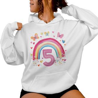 Kinder Geburtstag 5 Mädchen Regenbogen Fee Fünfter 5 Jahre Alt Kapuzenpullover für Damen - Geschenkecke