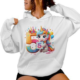 Kinder Nummer 5 Jahre Mädchen Einhorn 5 Geburtstag Kapuzenpullover für Damen - Geschenkecke