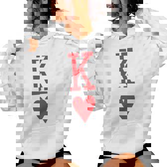 King Of Hearts And Queen Of Hearts Couples Matching Pajama Women Hoodie - Monsterry