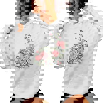 Lapin De Pâques Floral Printemps Lapin Mignon Lapin De Pâques Sweat à capuche femme - Cadeauxyz