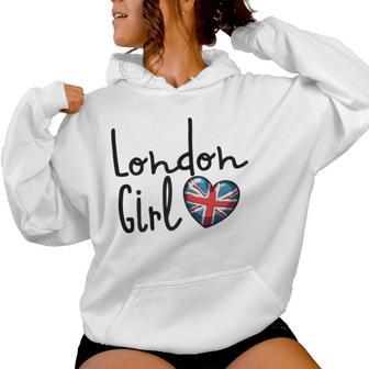 London Girl London Girls British Flag Women's Kapuzenpullover für Damen - Geschenkecke