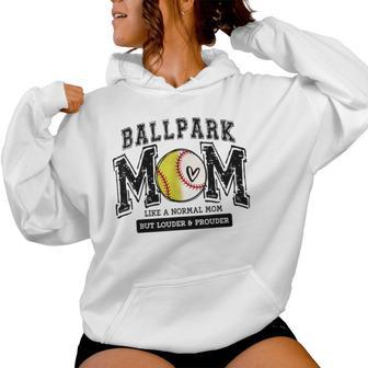 Loud Proud Ballpark Mom Baseball Softball Mama Cute Women Hoodie - Thegiftio UK