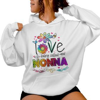I Love Being Called Nonna Daisy Flower Cute Mother's Day Women Hoodie - Thegiftio UK