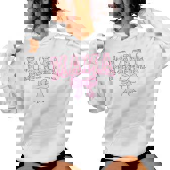 Mama Coquette Bow Retro Pink Aesthetic Mother's Day Mom Life Women Hoodie - Monsterry