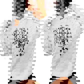 Mama Cow Print Coquette Bow Mother's Day Western Mom Women Women Hoodie | Mazezy