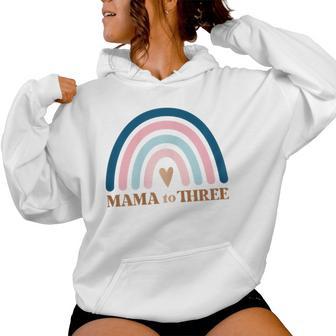 Mom Of Three Third Baby Announcement Women Hoodie - Thegiftio UK