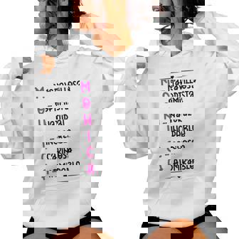 Monica Regalo Personalizado Nombre Monica Chica Cuello Sudadera con capucha para mujer - Regaloses