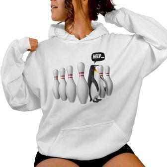 Penguin Pins Bowling Kapuzenpullover für Damen - Geschenkecke