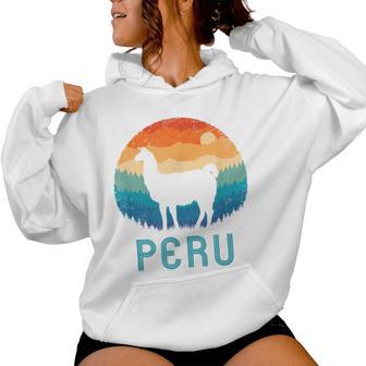 Peru Retro Llamaintage Machu Picchu Alpaca South American Kapuzenpullover für Damen - Geschenkecke