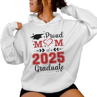Proud Mom Of A 2025 Graduate Retro Class Of 2025 Women Hoodie - Thegiftio UK