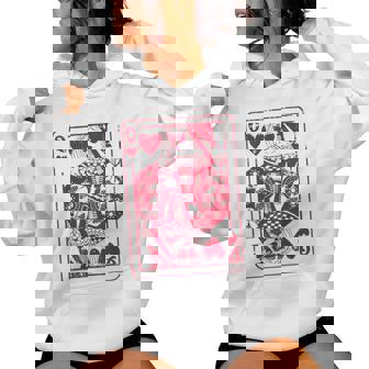 Queen Of Hearts Valentines Day Cool V-Day Couple Matching Women Hoodie | Mazezy