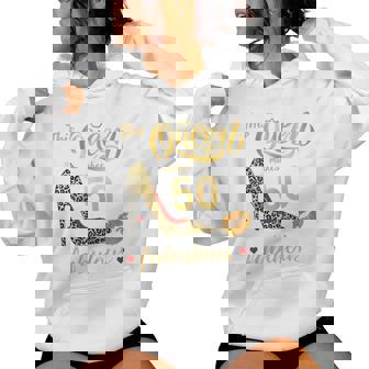 This Queen Makes 50 Look Fabulous Leopard Heel Women Hoodie | Mazezy