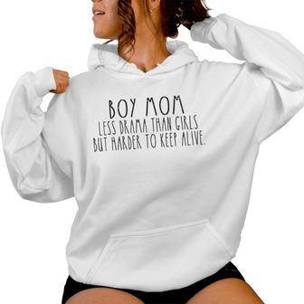 Retro Boy Mom Less Drama Than Girls But Harder To Keep Alive Women Hoodie - Thegiftio UK